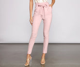 Level Up – Skinny-Hose mit Paperbag-Schnürung